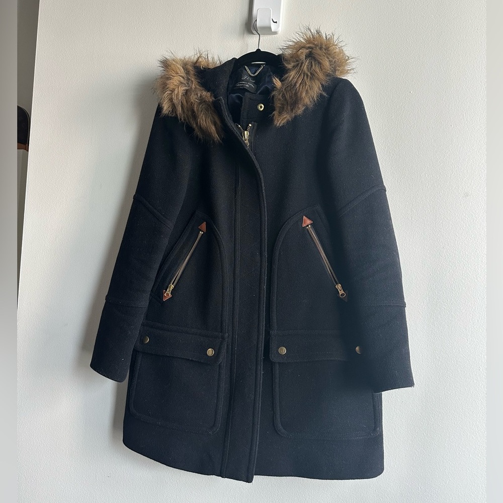 J. Crew Chateau Parka in Italian stadium-cloth wool, Women’s Size: 6